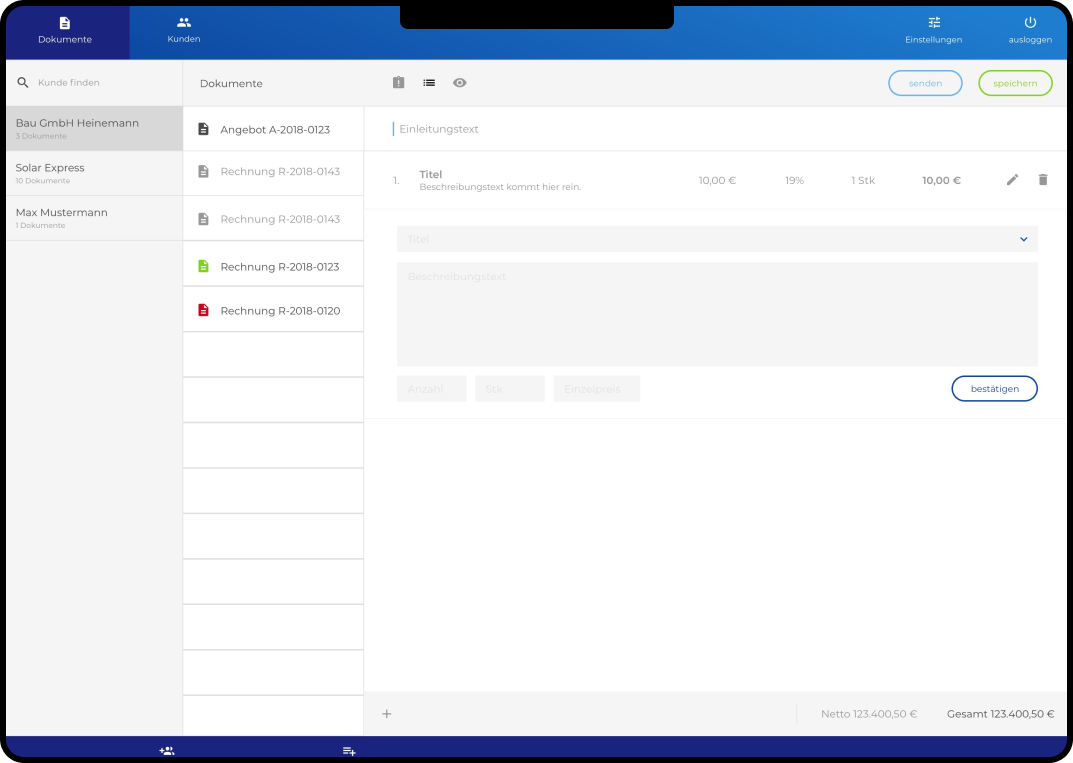Buchhaltung Device – Webprojekt