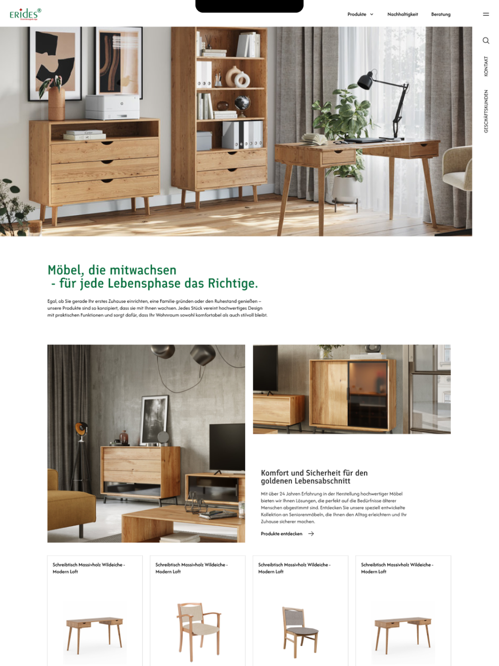 Shopify Webshop für Erides, Webdesign, Entwicklung & Optimierung