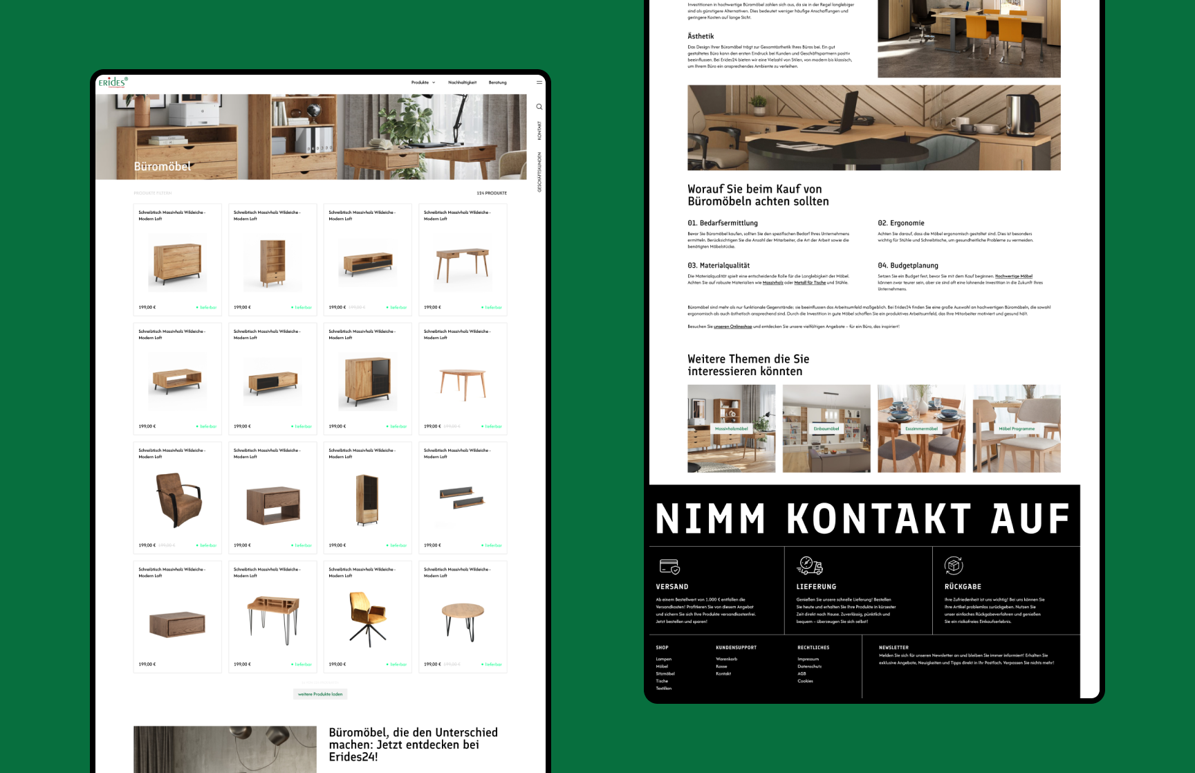 Erides Shop – Webprojekt