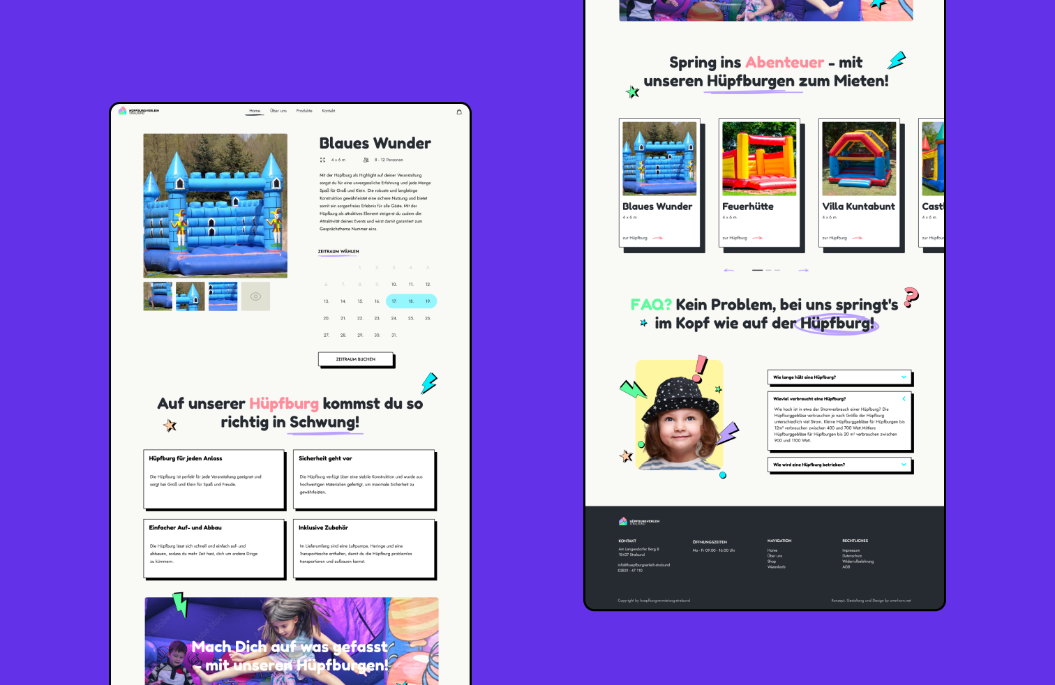 Huepfburg Produkt – Webprojekt