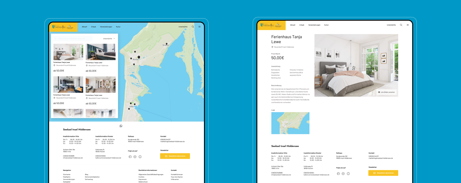 Seebadhiddensee Gastgeber – Webprojekt
