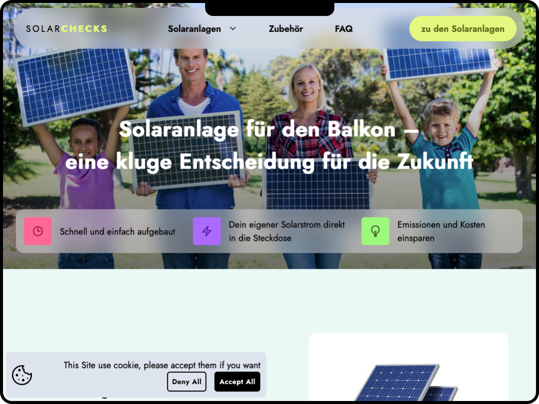 Mockup von solarchecks.com