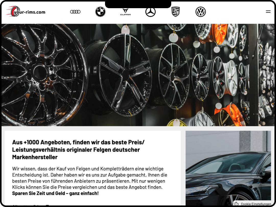 Your Rims Device – Webprojekt